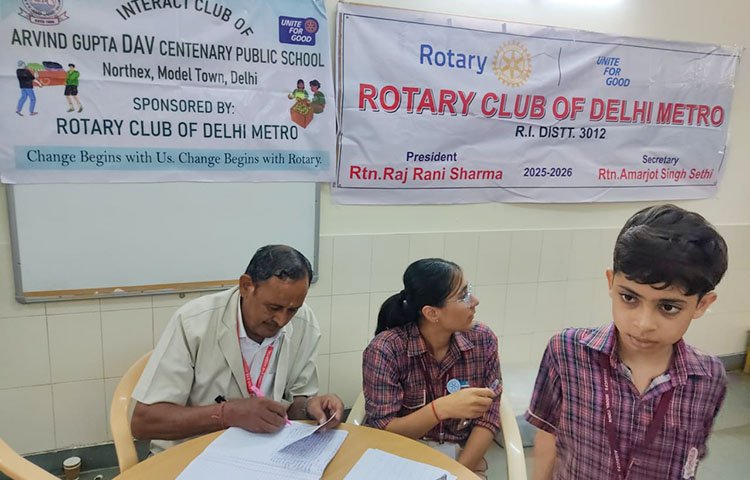 Eye Screening Camp at AG DAV Centenary Public School on August 7